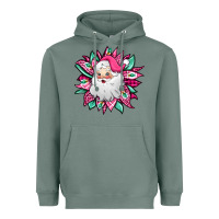 Sage pink Christmas Santa Claus sunflower Heavyweight Hoodie - Jasminsmagicworld