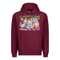 Burgundy id rather be home finishing my tbr pile Premium Hoodie - MaliasSmallBusiness