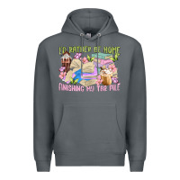 Rock id rather be home finishing my tbr pile Premium Hoodie - MaliasSmallBusiness