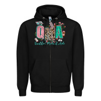 Black qma qualified medical aide Zipper Hoodie - AdoDesignShop