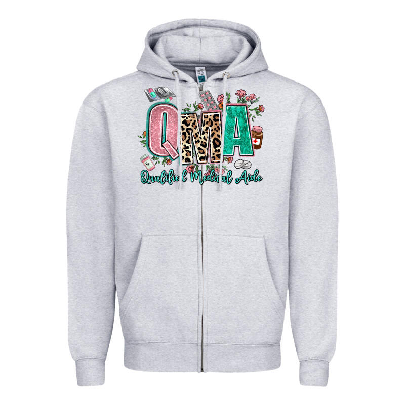 Qma Qualified Medical Aide Zipper Hoodie by AdoDesignShop | Teevron