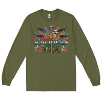 Army Green All American dude 4th of July Long Sleeve Tee - CowGirlArtShop