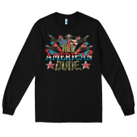 Black All American dude 4th of July Long Sleeve Tee - CowGirlArtShop