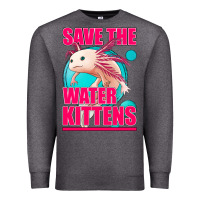 Charcoal Heather save the water kittens axolotl Premium Sweatshirt - Jasminsmagicworld