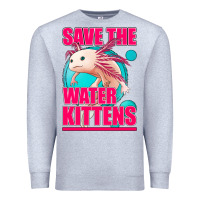 Heather Grey save the water kittens axolotl Premium Sweatshirt - Jasminsmagicworld