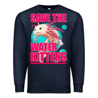Navy save the water kittens axolotl Premium Sweatshirt - Jasminsmagicworld
