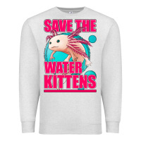 Oatmeal Heather save the water kittens axolotl Premium Sweatshirt - Jasminsmagicworld