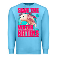 Ocean Blue save the water kittens axolotl Premium Sweatshirt - Jasminsmagicworld