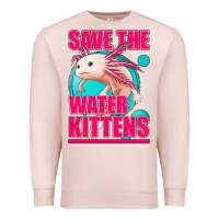 Pale Pink save the water kittens axolotl Premium Sweatshirt - Jasminsmagicworld