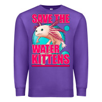 Purple save the water kittens axolotl Premium Sweatshirt - Jasminsmagicworld