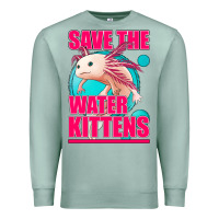Seafoam save the water kittens axolotl Premium Sweatshirt - Jasminsmagicworld
