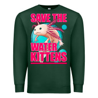 Sports Green save the water kittens axolotl Premium Sweatshirt - Jasminsmagicworld