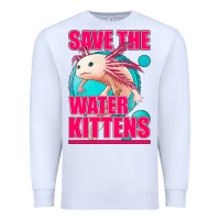 White save the water kittens axolotl Premium Sweatshirt - Jasminsmagicworld