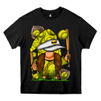 Black softball gnome Heavy Core Tee - SublimationCraftShop