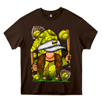 Chocolate Brown softball gnome Heavy Core Tee - SublimationCraftShop