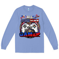 Colony Blue All American gamer 4th of july Long Sleeve Tee - CowGirlArtShop