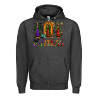 Charcoal Heather our lady of guadalupe happy hallothanksmas Zipper Hoodie - JahusDesignShop