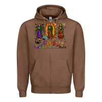 Chestnut our lady of guadalupe happy hallothanksmas Zipper Hoodie - JahusDesignShop