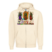 Sandshell our lady of guadalupe happy hallothanksmas Zipper Hoodie - JahusDesignShop