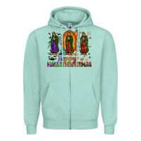 Seafoam our lady of guadalupe happy hallothanksmas Zipper Hoodie - JahusDesignShop