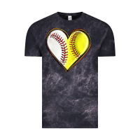 Cloud Black baseball and softball heart Vintage Tee - texasbilliewilder