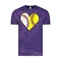 Cloud Purple baseball and softball heart Vintage Tee - texasbilliewilder