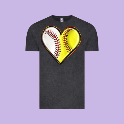 Vintage Tee baseball and softball heart