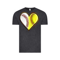 Vintage Black baseball and softball heart Vintage Tee - texasbilliewilder