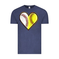 Vintage Denim baseball and softball heart Vintage Tee - texasbilliewilder