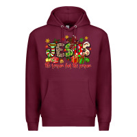 Burgundy jesus the reason for the season Premium Hoodie - MaliasSmallBusiness