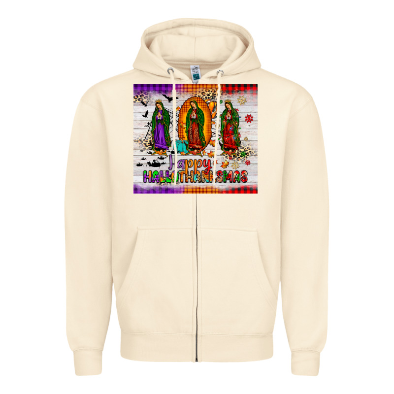 Our Lady Of Guadalupe Happy  Hallothanksmas Tumbler Zipper Hoodie by JahusDesignShop | Teevron
