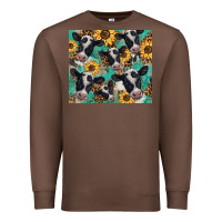 Chestnut western leopard sunflower black and white  cow Premium Sweatshirt - BarkalooDesign