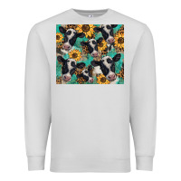 Dove Grey western leopard sunflower black and white  cow Premium Sweatshirt - BarkalooDesign