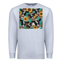 Heather Grey western leopard sunflower black and white  cow Premium Sweatshirt - BarkalooDesign