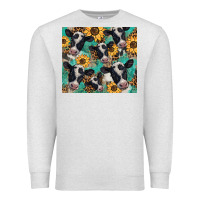 Oatmeal Heather western leopard sunflower black and white  cow Premium Sweatshirt - BarkalooDesign