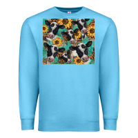 Ocean Blue western leopard sunflower black and white  cow Premium Sweatshirt - BarkalooDesign