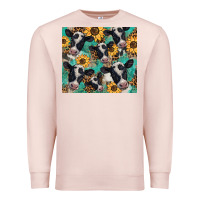 Pale Pink western leopard sunflower black and white  cow Premium Sweatshirt - BarkalooDesign