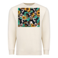 Sandshell western leopard sunflower black and white  cow Premium Sweatshirt - BarkalooDesign