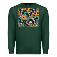 Sports Green western leopard sunflower black and white  cow Premium Sweatshirt - BarkalooDesign
