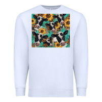 White western leopard sunflower black and white  cow Premium Sweatshirt - BarkalooDesign