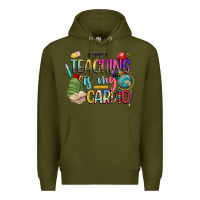 Army Green teaching is my cardio Premium Hoodie - NancyCooperArtShop
