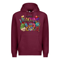 Burgundy teaching is my cardio Premium Hoodie - NancyCooperArtShop
