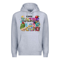 Heather Grey teaching is my cardio Premium Hoodie - NancyCooperArtShop
