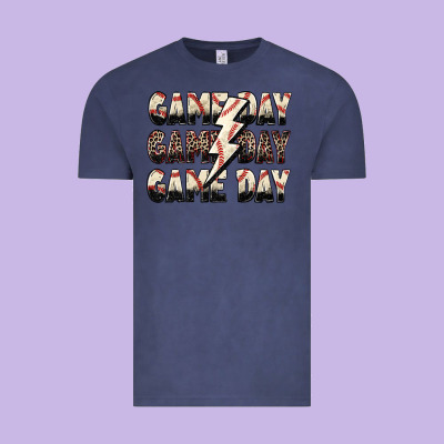 Game Day Game Day Baseball Lightning Bolt Vintage Tee Designed By Zillion Design Studio