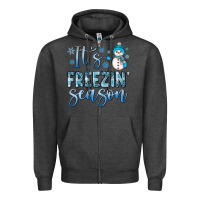 Charcoal Heather it s freezin season Zipper Hoodie - JahusDesignShop