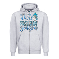 Heather Grey it s freezin season Zipper Hoodie - JahusDesignShop