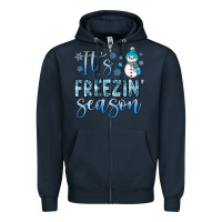 Navy it s freezin season Zipper Hoodie - JahusDesignShop
