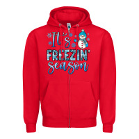 Red it s freezin season Zipper Hoodie - JahusDesignShop