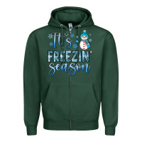 Sports Green it s freezin season Zipper Hoodie - JahusDesignShop