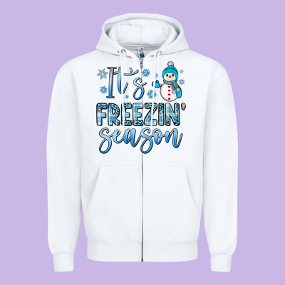 It S Freezin Season Zipper Hoodie Designed By Jahusdesignshop